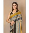 BEAUTIFULLY COMBINED YELLOW BLACK THREAD ON COTTON HANDLOOM SAREE