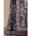 HAND BLOCK PRINT ON BLACK PURE SILK SAREE