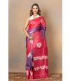 BUBBLEGUM HUE GACHHI TUSAAR WITH FLORAL PRINTS