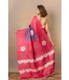 BUBBLEGUM HUE GACHHI TUSAAR WITH FLORAL PRINTS