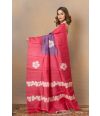 BUBBLEGUM HUE GACHHI TUSAAR WITH FLORAL PRINTS