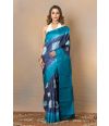 Blue Ombre Shibori on Ghachhi Tussar