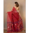 Silver zari with Resham threadwork artisanal handloom saree