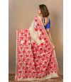 FLORAL KANTHA WORK ON PURE TUSSAR SILK SAREE