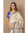 KANTHA STITCH ON HAND PAINTED PURE TUSSAR SILK SAREE