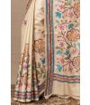 KANTHA STITCH ON HAND PAINTED PURE TUSSAR SILK SAREE