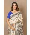 Rajwadi Resham on beige pure silk saree with Gujarati work