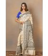 Rajwadi Resham on beige pure silk saree with Gujarati work
