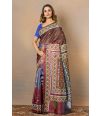 Rajwadi  Resham Gujarati Threadwork pure silk saree