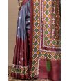 Rajwadi  Resham Gujarati Threadwork pure silk saree