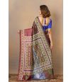 Rajwadi  Resham Gujarati Threadwork pure silk saree