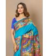 MULTICOLOUR KANTHA WORK ON PURE TUSSAR SILK SAREE