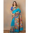 MULTICOLOUR KANTHA WORK ON PURE TUSSAR SILK SAREE