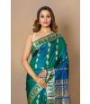 PURE PEACOCK BLUE BALUCHARI SAREE WITH ALL OVER ZARI WORK