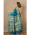 PURE PEACOCK BLUE BALUCHARI SAREE WITH ALL OVER ZARI WORK
