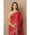 PURE GHICHHA TUSSAR SILK SAREE WITH SUBTLE ZARI WORK