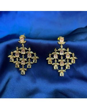 Classic Gold Plated Stone Studded Earring