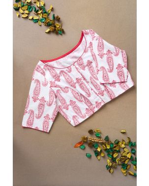 PRINTED MOTIFS ON COTTON ALTERABLE BLOUSE