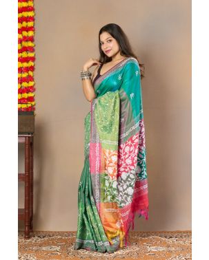 Sui-Dhaga - Pure Kantha Silk Saree
