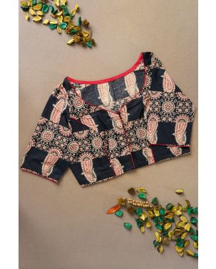 AJRAKH PRINTED COTTON ALTERABLE BLOUSE