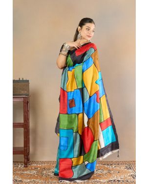 Geometric Abstract Printed Tussar