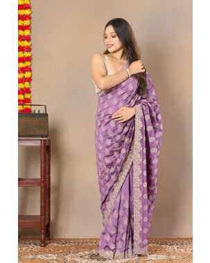 Chiffon Zari Threadwork Saree