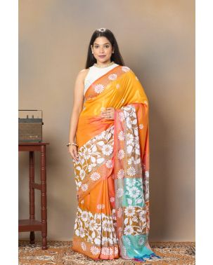 Sui-Dhaga - Pure Silk Kantha Stitch Saree
