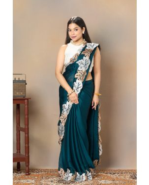 ZARI EMBROIDERED BORDER GEORGETTE DRAPE