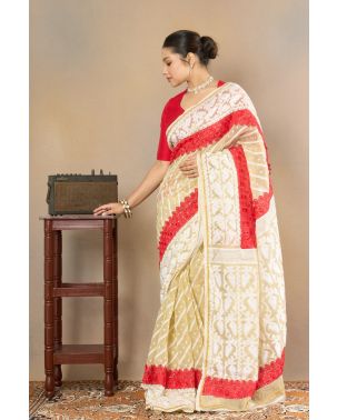 Handcrafted Lace Work Soft Dhakai