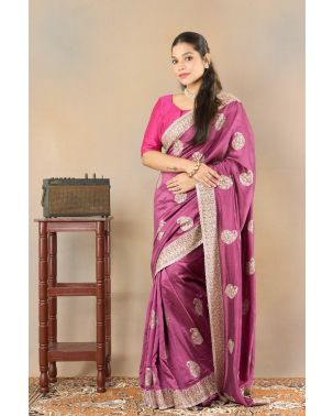 ZARI EMBROIDERED CHIFFON DRAPE