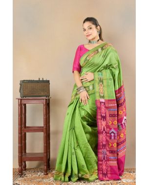GREEN GLOW SILK DOLABERI SAREE