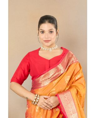 CRIMSON SHINE RAW SILK ALTERABLE BLOUSE