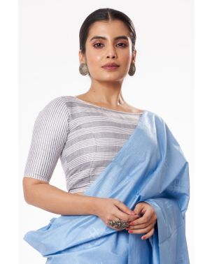 GREY STRIPES KHADI COTTON BLOUSE