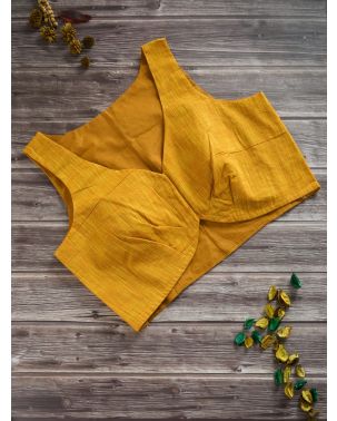 KHADI TURMERIC ALTERABLE BLOUSE
