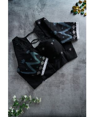 Saanjh Silhouettes (ALTERABLE COTTON JAMDANI BLOUSE)