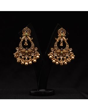 Matte Gold Plated Peacock Earring