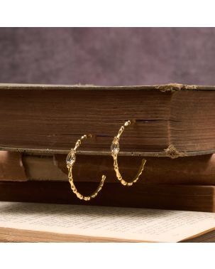 Golden Prism Stone Hoops