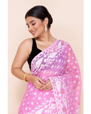 PINK SOFT DHAKAI ALL OVER THREAD WORK