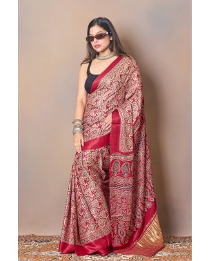 MAROON SHINE MODAL KALKA WORK 